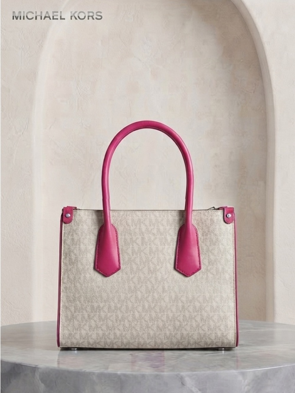 Michael Kors Marilyn Monogram Logo Satchel - Picture 2 of 10